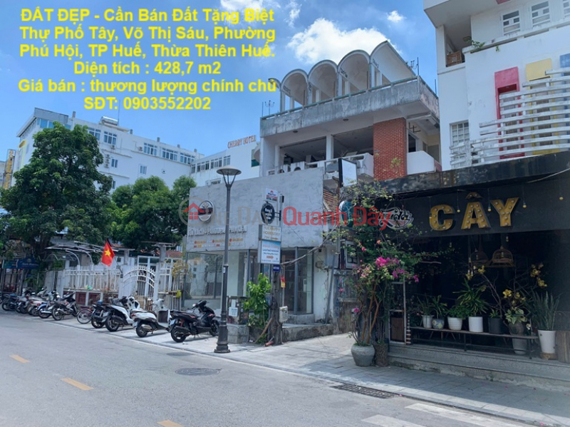 ĐẤT ĐẸP - Bán Đất Tặng Biệt Thự Phố Tây, Võ Thị Sáu, Phường Phú Hội, TP Huế, Thừa Thiên Huế Niêm yết bán
