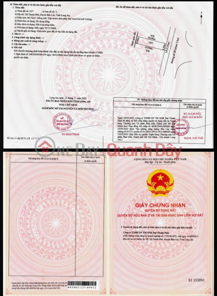 Property Search Vietnam | OneDay | Residential | Sales Listings RESIDENTIAL LAND - FRONTAGE - Road 1B, Thanh Phu Commune, Ben Luc District, Long An