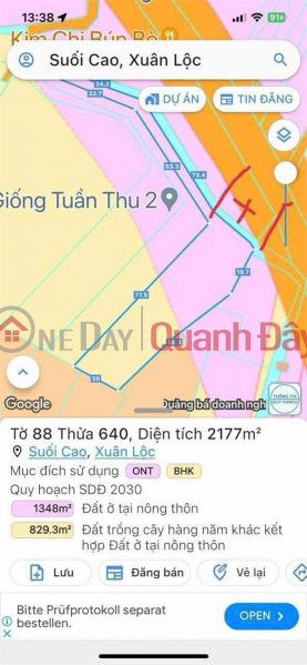 Property Search Vietnam | OneDay | Nhà ở | Niêm yết bán CHÍNH CHỦ Cần Bán Đất Mặt Tiền Đường Nhựa Phượng Vỹ Tại Xã Suối Cao, Xuân Lộc, Đồng Nai