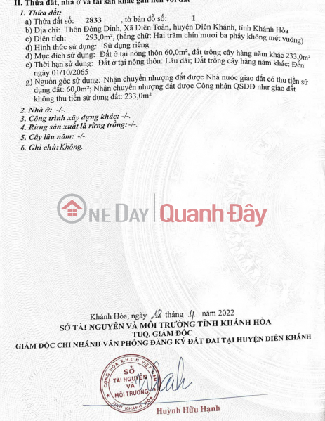 Land lot on Huynh Thuc Khang street, Dien Toan, Dien Khanh. Selling price 16.5 million\\/m2! | Vietnam, Sales, đ 16.5 Million