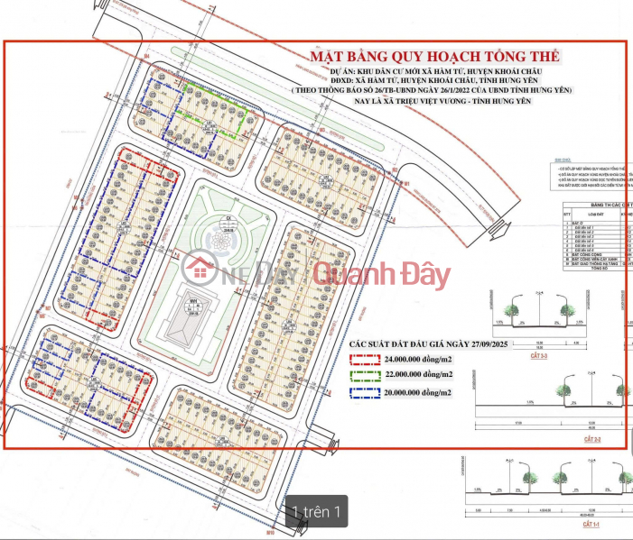 Auctioned land Trieu Viet Vuong Khoai Chau Hung Yen Sales Listings