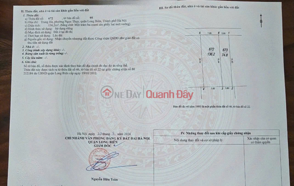 đ 6,9 tỷ, ĐẤT ĐẸP PHỐ ĐỨC GIANG LONG BIÊN