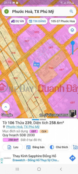 Land lot for sale Lam Son, Phuoc Hoa, Phu My Town, Ba Ria - Vung Tau Province | Vietnam | Sales | đ 2 Billion