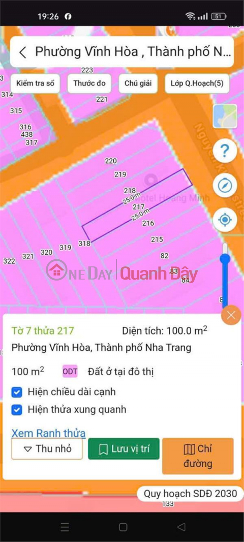 OWNER'S LAND - Need to sell a plot of land in residential area on Duong De street, Vinh Hoa ward, Nha Trang city, Khanh Hoa _0