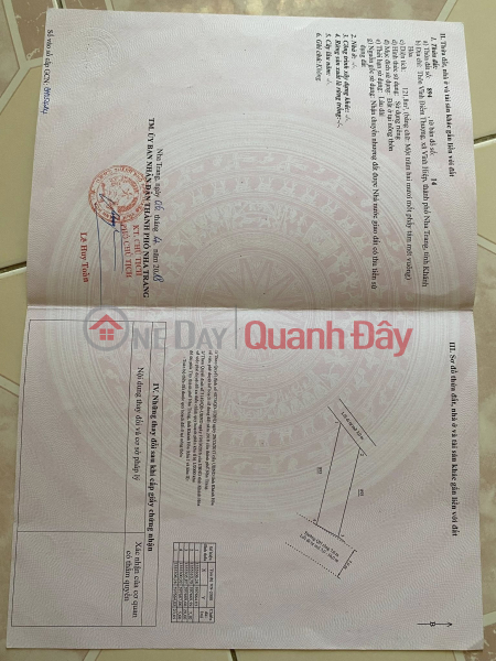 đ 18 Million 2 CONtiguous Land Lots for Sale, Full Residential Land – Vinh Hiep, Nha Trang City