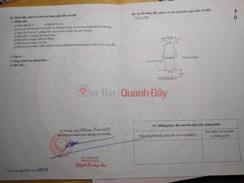 OWNER'S LAND - 2 FRONTAGES - Group 8, Le Loi Ward, An Duong District, Hai Phong Sales Listings