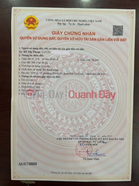 Property Search Vietnam | OneDay | Nhà ở, Niêm yết bán CHÍNH CHỦ bán gấp nhà số 3 ngõ 128/2 đường Nguyễn Đạo An, Phú Diễn, Bắc Từ Liêm, Hà Nội