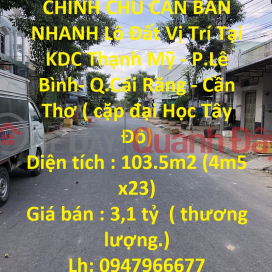 OWNER NEED TO SELL QUICKLY Land Lot Location In Cai Rang District - Can Tho _0