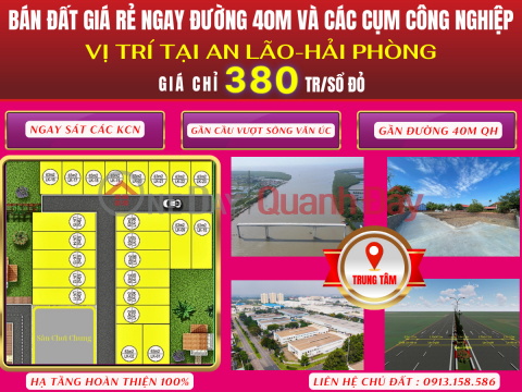 Open for sale red book land plot near 2 large industrial parks An Lao Hai Phong. Price 380 million\/lot _0