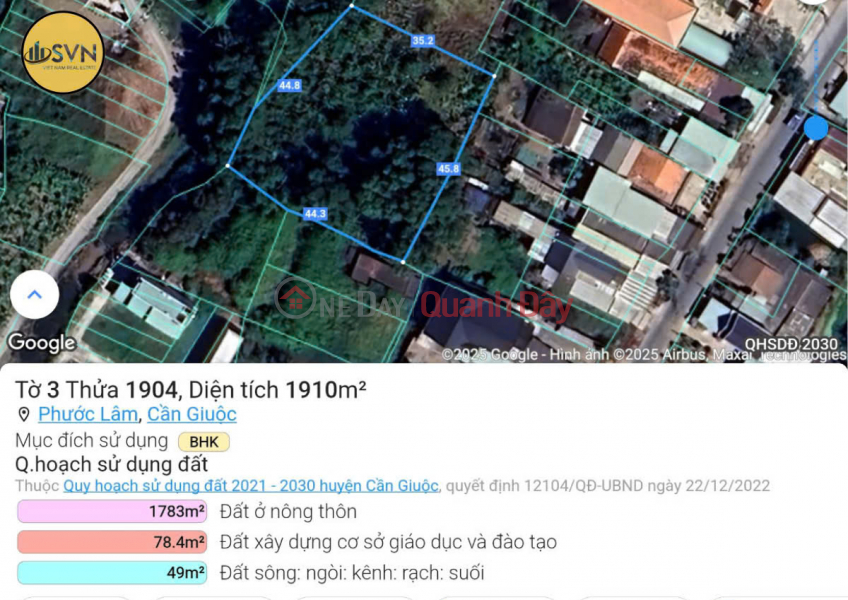SUPER HOT INVESTMENT OPPORTUNITY - OWN A 1,936M² LAND LOT IN CAN GIUOC, LONG AN | Vietnam Sales, đ 5.8 Billion