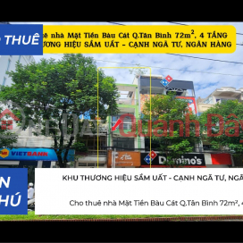 Cho Thuê Nhà Mặt Tiền Bàu Cát q.Tân Bình 72m², 4TẦNG - CẠNH NGÂN HÀNG _0