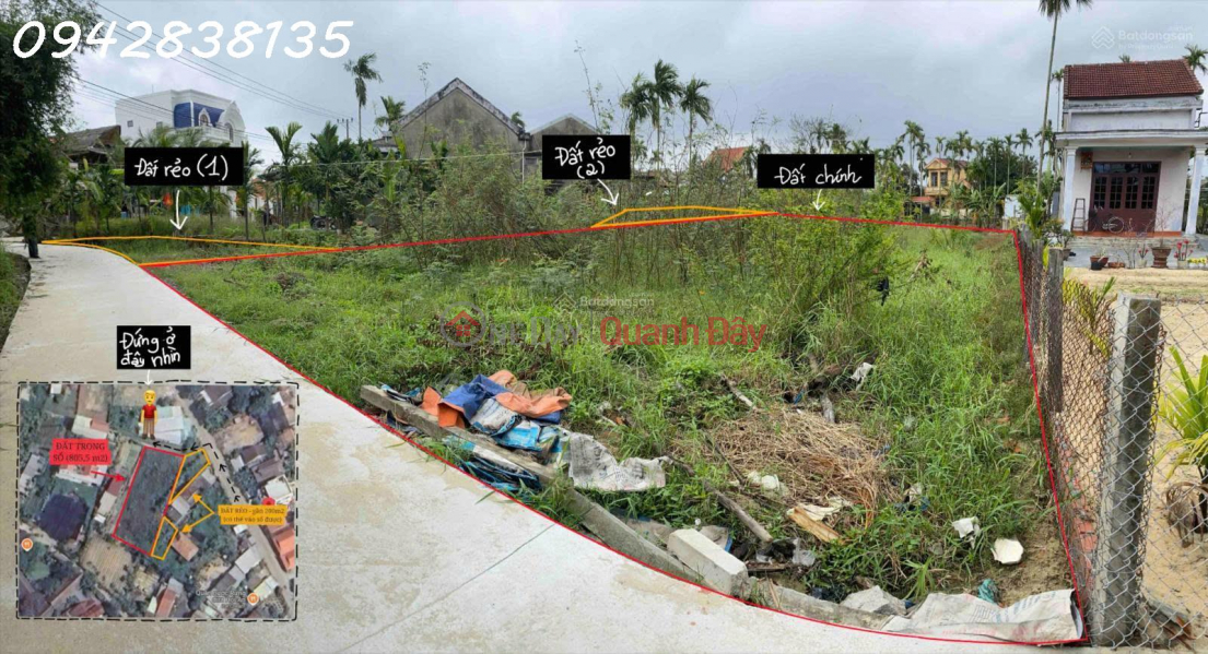 Land for sale at Rung Dua Bay Mau Street, Cam Thanh Ward, Hoi An: Area 805.5m2, investment price Sales Listings