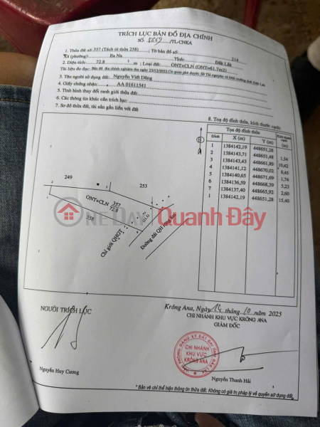 HOT! Own a plot of land with full residential zoning and concrete road access in Eana commune, Dak Lak province for only 170 million VND. Sales Listings