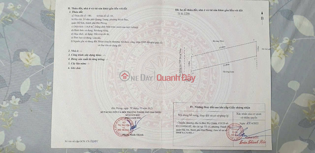 Lô 116m² mặt đường nhựa – Thượng Đức, Minh Đức – giá chỉ 19.x triệu/m² ZALO 0567 222 555 Niêm yết bán