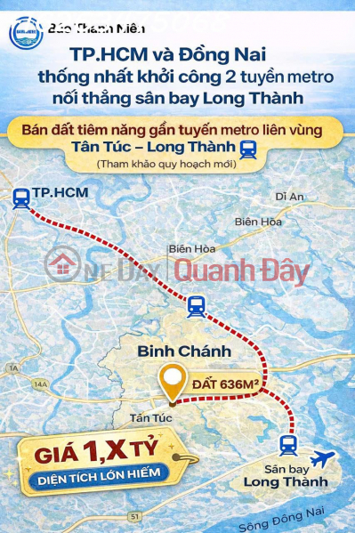 Property Search Vietnam | OneDay | Nhà ở, Niêm yết bán | ĐẤT 636m² TÂN TÚC – BÌNH CHÁNH DIỆN TÍCH LỚN TIỀM NĂNG HẠ TẦNG