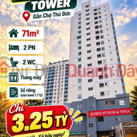 Apartment for sale at Linh Tay Tower near Thu Duc Market, 71m2, 2 bedrooms, 2 bathrooms, with title deed, only 3.25 billion VND. _0