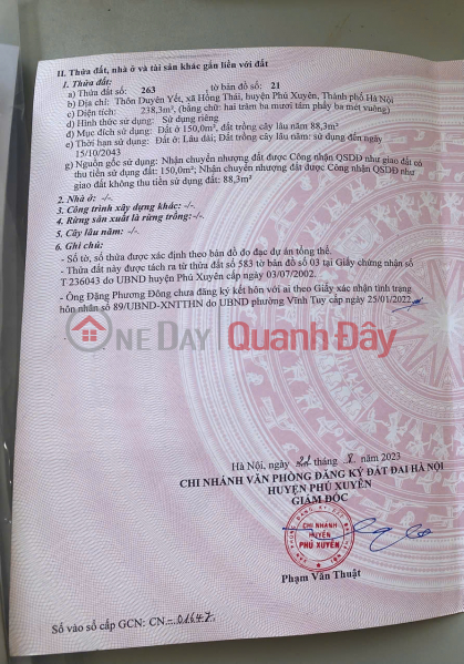 Property Search Vietnam | OneDay | Residential Sales Listings OWNER SELLS BEAUTIFUL HOUSE - GOOD PRICE, needs to quickly sell a plot of land in a prime location in Phu Xuyen district.