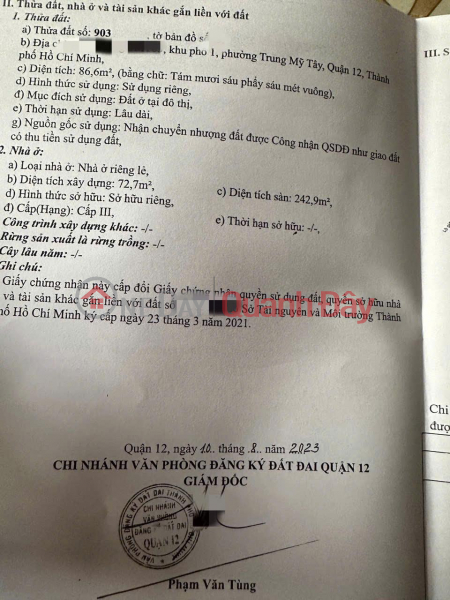 HOT !!! NHÀ Chính Chủ - Giá Tốt - Cần Bán Nhà Tại Phường Trung Mỹ Tây, Quận 12, HCM, Việt Nam Bán, đ 7,6 tỷ