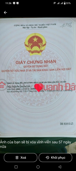 CHÍNH CHỦ CẦN BÁN Lô Đất Tại Ấp Thanh Hoà, Xã Thanh Điền, Huyện Châu Thành, Tây Ninh Việt Nam, Bán, đ 580 triệu