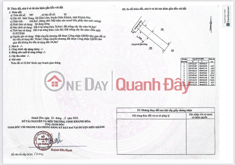 ĐẦU TƯ SINH LỜI - Bán GẤP Lô Đất Vị Trí Đẹp Tại xã Diên Lâm, Diên Khánh, Khánh Hoà _0