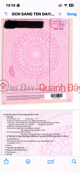 Chính chủ bán siêu phẩm đất thổ cư gần sân bay Long Thành - Đường ô tô, giá chỉ 2.xxx tỷ | Việt Nam | Bán, đ 2,6 tỷ