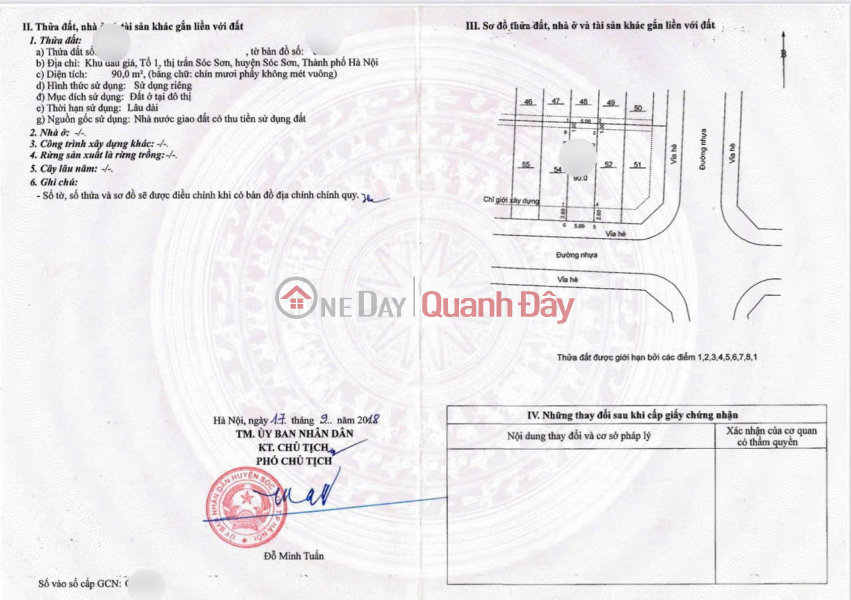 VỊ TRÍ KIM CƯƠNG TẠI ĐẤT THỊ TRẤN TỔ 1 -TẠI SÓC SƠN HÀ NỘI -DT 90 M FUN THỔ CƯ | Việt Nam Bán, đ 8,55 tỷ