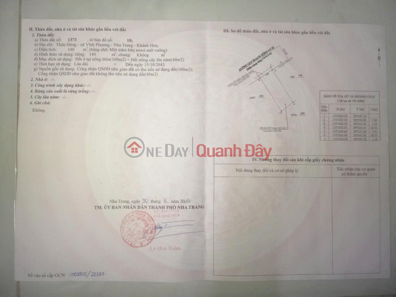 Bán đất có nhà cấp 4 rộng mặt tiền đẹp thích hợp ở và buôn bán tại tp Nha Trang, tỉnh Khánh Hòa Niêm yết bán