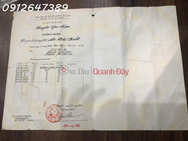 Land plot for sale, 557m2, in Co Bi commune, Gia Lam district, Hanoi, good price 2.228 billion VND. Sales Listings