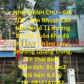 NHÀ CHÍNH CHỦ - GIÁ TỐT - Bán Nhanh Căn Nhà Tại Bùi Thị Xuân KĐT Petro Thăng Long, Thái Bình _0
