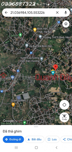 ₫ 18 Million | The owner needs to sell 2 adjacent plots of residential land in Doi Sen Village, Binh Yen Commune, Thach That