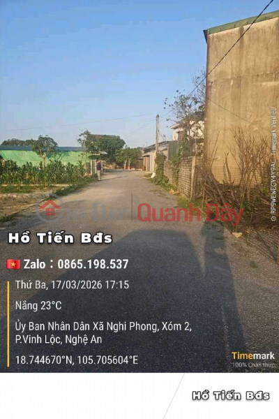 Land for sale in Hamlet 2, Nghi Phong, near the school and the commune office., Vietnam, Sales | đ 3.05 Billion
