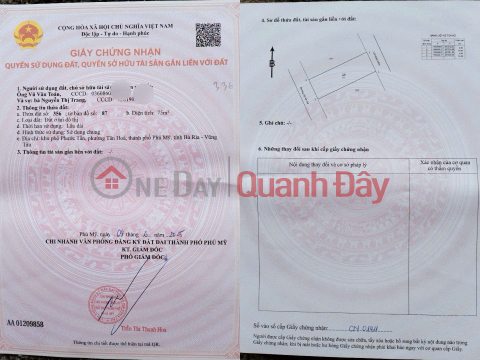 OWNER Sells Land Fronting Tan Hoa Market, Phu My City, Ba Ria Vung Tau _0
