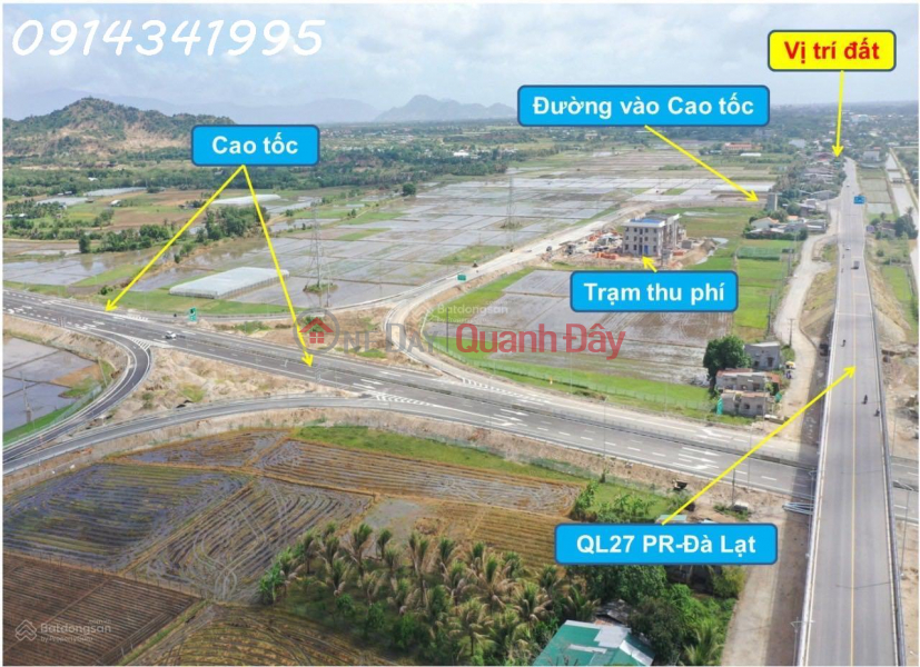 Nút giao cao tốc Cam Lâm Vĩnh Hảo. Mặt QL27A, 20x50m sân bay Thành Sơn 5km, QL1 6km Việt Nam, Bán đ 3,3 tỷ