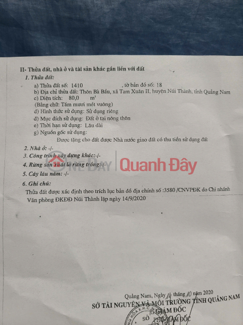 HOTT HOTT - ĐẤT ĐẸP - CHÍNH CHỦ CẦN BÁN nhanh 2 lô đất Chính Chủ Đẹp Tại Quảng Nam _0