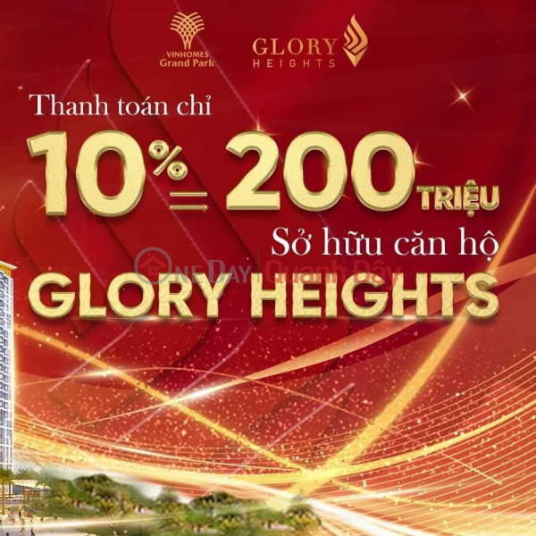 Chỉ Từ 3.4 Tỷ Sở Hữu Căn Hộ Cao Cấp 2PN Glory Heights - Vinhomes Grand Park Niêm yết bán