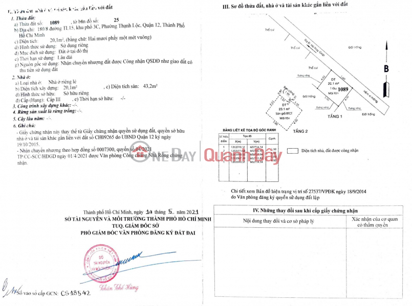 đ 1.59 Billion House located on TL 15 street, Thanh Loc ward, District 12, with separate ownership certificate, facing southeast.