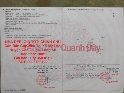 NHÀ ĐẸP- GIÁ TỐT! CHÍNH CHỦ Cần Bán Gấp Nhà Tại Xã Mỹ Lộc, Huyện Cần Giuộc, Long An _0
