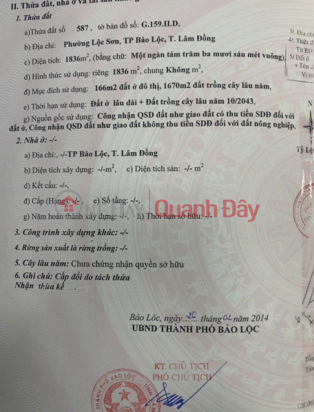 Property Search Vietnam | OneDay | | Sales Listings | Land for sale in Lam Son frontage, B'Lao ward, Bao Loc city, Lam Dong