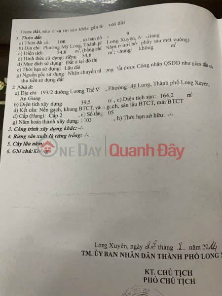 Property Search Vietnam | OneDay | Nhà ở Niêm yết bán | NHÀ CHÍNH CHỦ - GIÁ TỐT - Phường Mỹ Long, TP Long Xuyên, An Giang