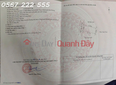 SIÊU PHẨM TUYẾN 2 ĐƯỜNG 405 – TAM KIỆT, HỮU BẰNG GIÁ CHỈ 1.0x TỶ – ZALO 0567 222 555 _0