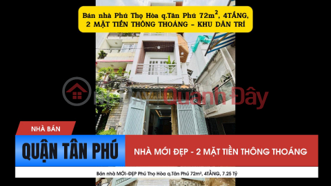 NEW-BEAUTIFUL house for sale in Phu Tho Hoa, Tan Phu district, 72m², 4 FLOORS, 7.25 billion _0