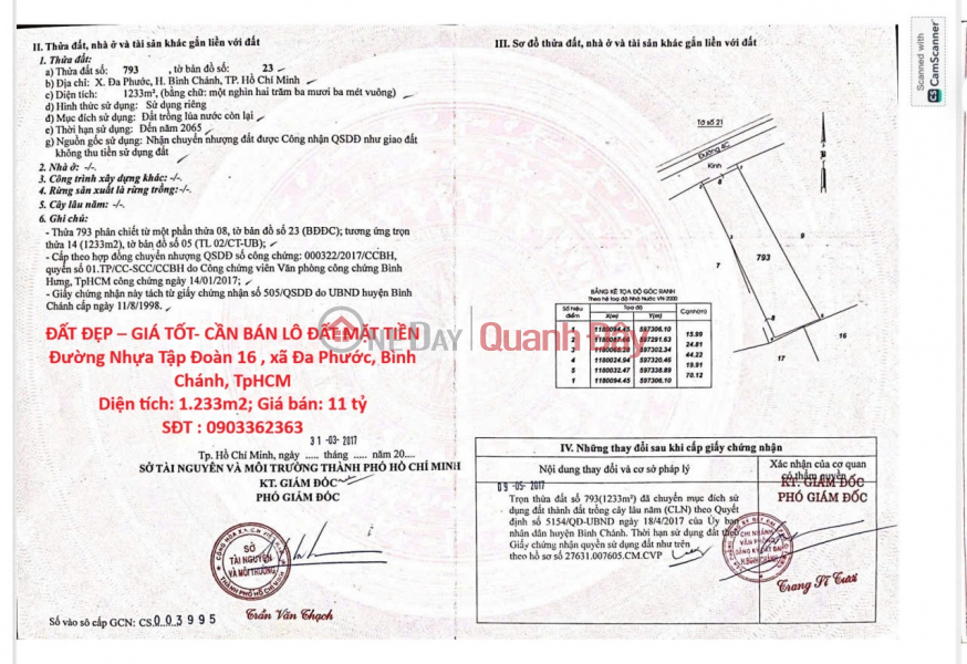 ĐẤT ĐẸP – GIÁ TỐT- CẦN BÁN LÔ ĐẤT MẶT TIỀN Đường Nhựa Tập Đoàn 16 , xã Đa Phước, Bình Chánh, TpHCM Niêm yết bán