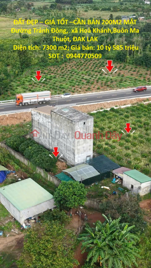 ĐẤT ĐẸP – GIÁ TỐT –CẦN BÁN 200M2 MẶT Đường Tránh Đông, xã Hoà Khánh,Buôn Ma Thuột, ĐAK LAK _0
