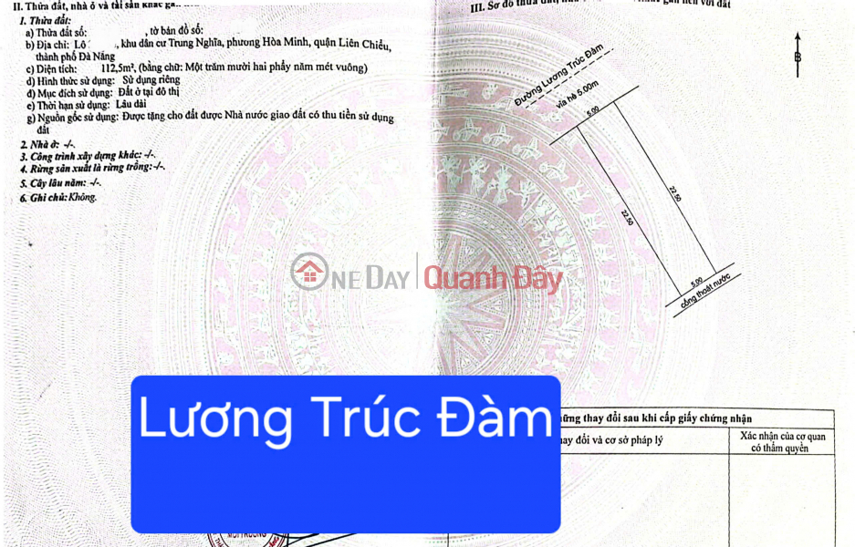 Bán nhà 2 tầng MT đường 10,5 Lương Trúc Đàm - Sát đường Nam Trân Niêm yết bán