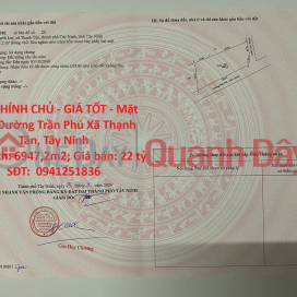 OWNER'S LAND - GOOD PRICE - Frontage on Tran Phu Street, Thanh Tan Commune, Tay Ninh _0