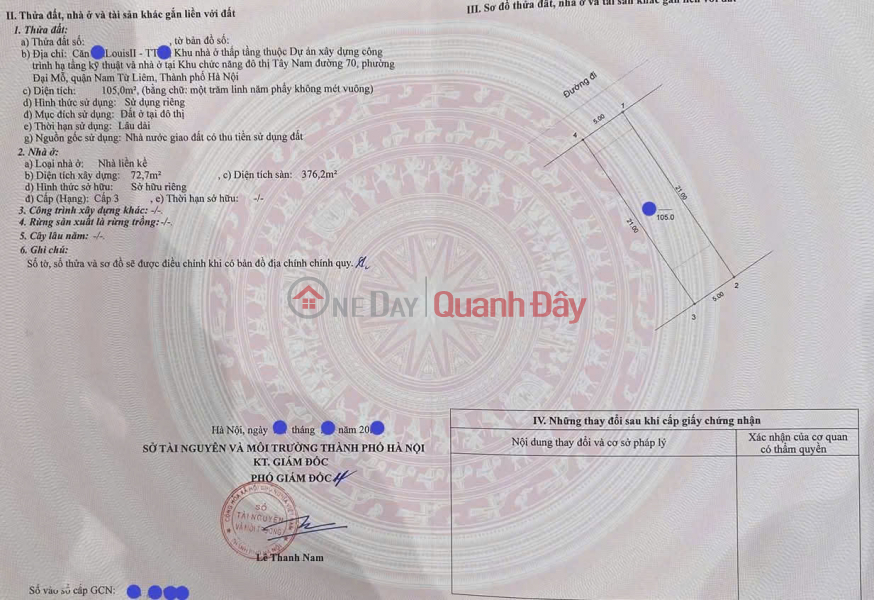 Selling adjacent houses in Louis City Dai Mo - Urban center - 25 billion. | Vietnam | Sales đ 25 Billion