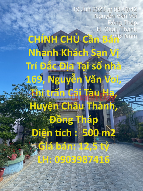 CHÍNH CHỦ Cần Bán Nhanh Khách Sạn Vị Trí Đắc Địa Tại Huyện Châu Thành, Đồng Tháp _0