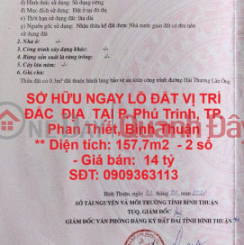 OWN A LOT OF LAND IN A PRIME LOCATION IN WARD Phu Trinh, CITY Phan Thiet, Binh Thuan _0