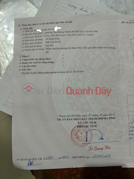 NHÀ VỊ TRÍ ĐẸP - GIÁ TỐT CẦN BÁN Căn Nhà Tại Phường Tân Giang, TP. Hà Tĩnh, Tỉnh Hà Tĩnh. Niêm yết bán