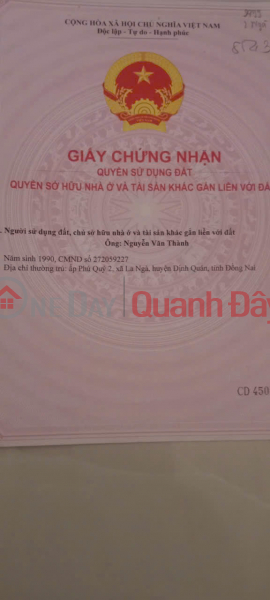 OWNER Needs to Sell Land Lot in Phu Quy 2 Hamlet, La Nga Commune, Dinh Quan District, Dong Nai. Vietnam | Sales | đ 2.15 Billion